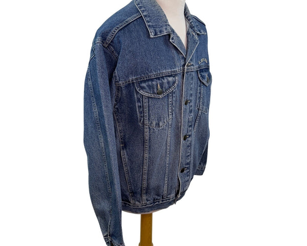 Vintage El Rey Del Mundo Classic Blue Embroidered Denim Men's Jacket Size L