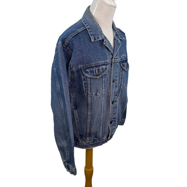 Vintage El Rey Del Mundo Classic Blue Embroidered Denim Men's Jacket Size L