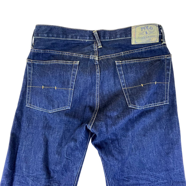 Vintage Polo Ralph Lauren Mens Dark Wash Denim Jeans Straight Leg USA Sz 36 x 30