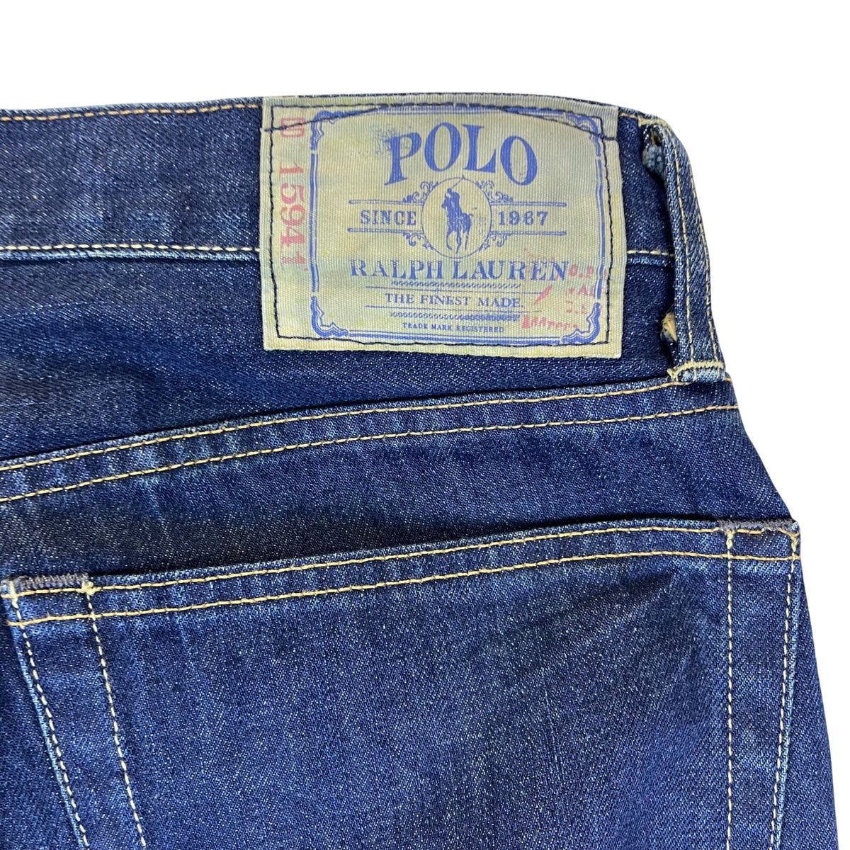 Vintage Polo Ralph Lauren Mens Dark Wash Denim Jeans Straight Leg USA Sz 36 x 30