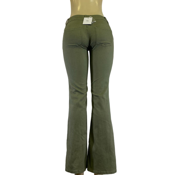 Adika Women's Green Boot Cut Stretchable Jeans with Frontal Pockets Sz S - NWT