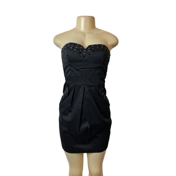 I.N. San Francisco Black Strapless Studded Mini Dress Size 5 - New