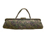 Vintage Womenβs Green & Purple Floral Brocade Metal Bamboo Clasp Clutch Bag