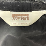 Vintage Montgomery Ward Sequin Chevron Pattern Jacket Black & Gold Zigzag Design Sz L/XL