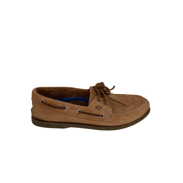 Sperry Mens Tan Leather Boat Shoes Size 10M Made In Indonesia