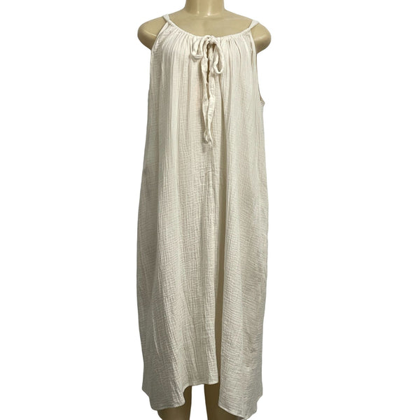Kona Sol Women's A-line Tie in the Back Boho Cream Size L/XL