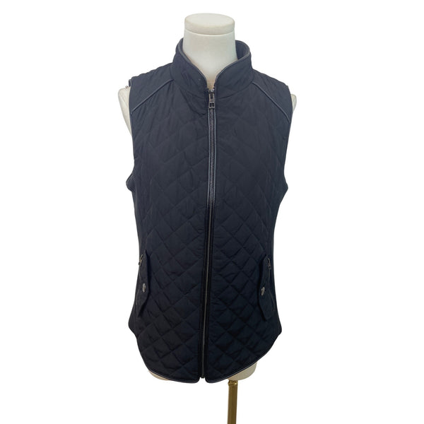 Chico’s Women's Black Quilted Zip Up Vest With Side Pockets Size 0/ Us 4