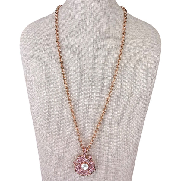 Isaac Mizrahi Live Women's Rose Gold Tone Chain Necklace With Interchangeable Pendants