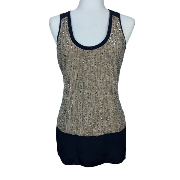 Eileen fisher Women's black and brown Sequins Shirt Sz M