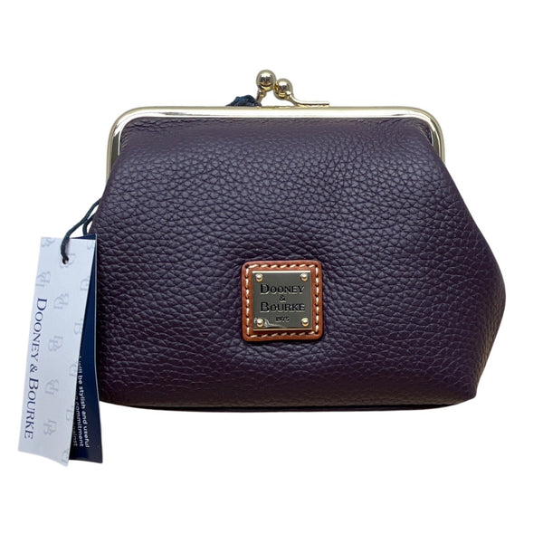 Dooney & Bourke Plum Wine Pebbled Leather Coin Purse - New