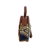 Women's Brown Native Aztec Print Woven Crossbody Bag Sz S