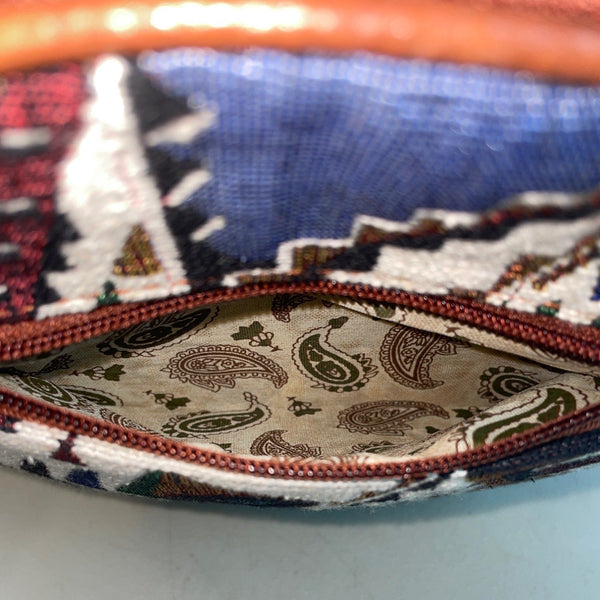 Women's Brown Native Aztec Print Woven Crossbody Bag Sz S