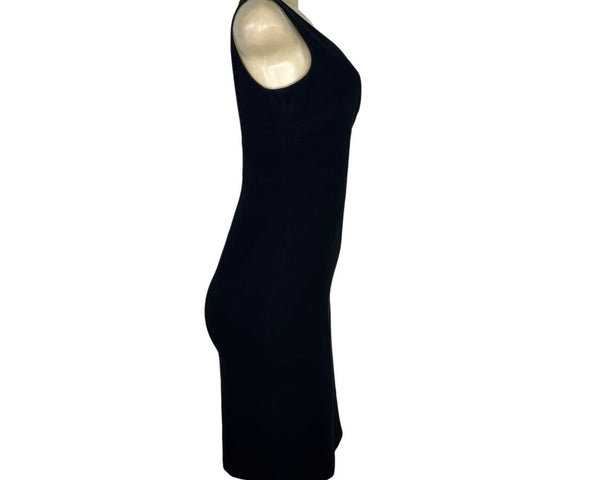 Ann Taylor Petites Black Sleeveless Sheath Dress V-Neck Back Zip Size 2P