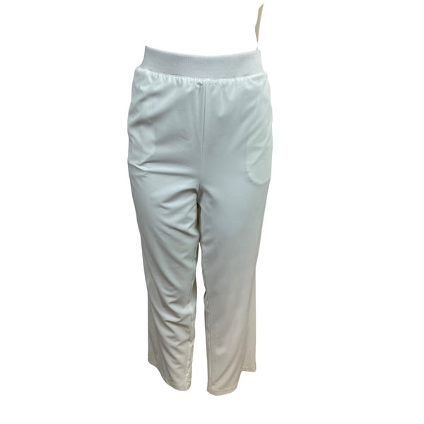 Drapers & Damons Women’s Petite Lrg White Stretch Pull-On Pants Sz PL - New