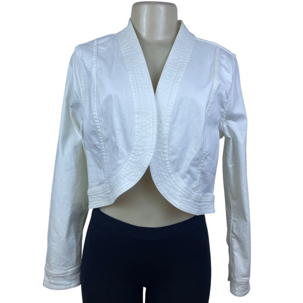 Soft Surroundings White Women’s Cropped Button-Detail Jacket Size M - New