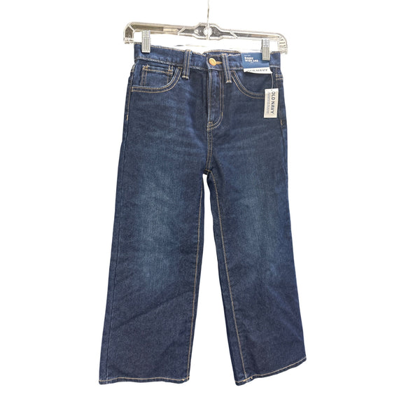 Old Navy Kid’s Blue Denim High-Rise Baggy Wide Leg Jeans Size 8 Cotton Casual NWT