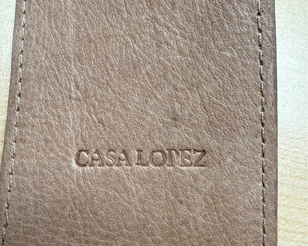 Vintage Casa Lopez Floral Leather Belt With Silver Metal Clasp