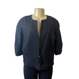 Amanda Wakeley Women's 1/4 Sleeve Round Neck Black Blazer Sz 10