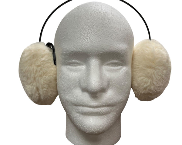 Vince Camuto Womens Cream Faux Fur Earmuffs Adjustable Cozy Headband One Size