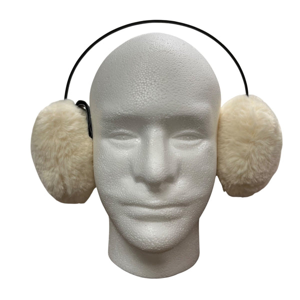 Vince Camuto Womens Cream Faux Fur Earmuffs Adjustable Cozy Headband One Size