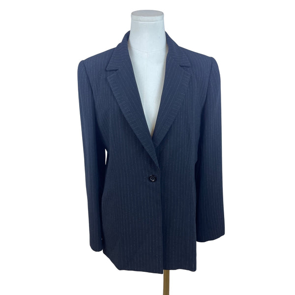 Casual Corner Annex Women's Black Pinstripe Blazer Size 10