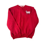 Vintage Shore Club Red Sz M Embroidered Sheep Crewneck Sweater