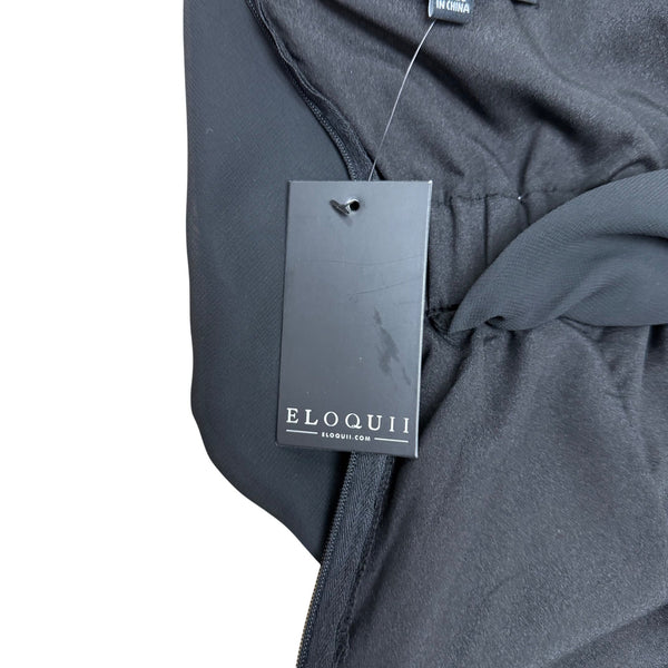 Eloquii Women's Black Halter Neck Jumpsuit Sleeveless Wide Leg Tie Back Size 16