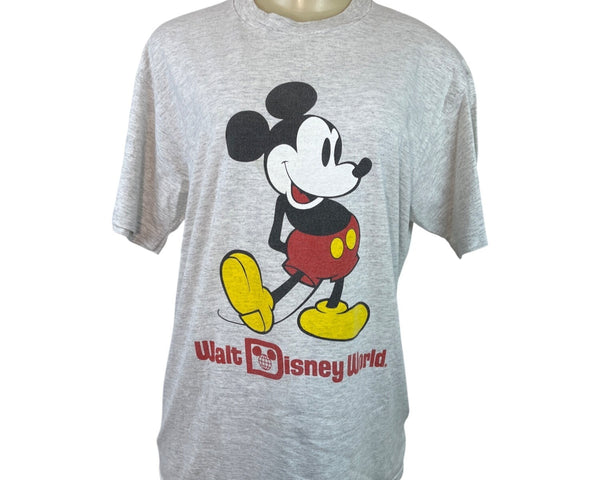 Vintage Walt Disney World Gray T-Shirt With Mickey Mouse Graphic Sz L 42-44