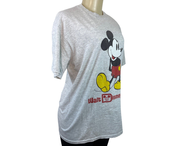 Vintage Walt Disney World Gray T-Shirt With Mickey Mouse Graphic Sz L 42-44