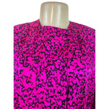 Vintage Fit-Yuel Pink & Black Abstract Print Long Sleeve Button-Up Blouse