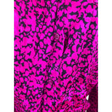 Vintage Fit-Yuel Pink & Black Abstract Print Long Sleeve Button-Up Blouse