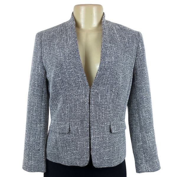 Ann Taylor Women's Grey Collarless Blazer Sz 2 (EUR 32) - NWT