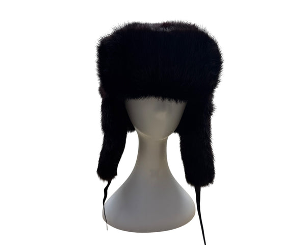 Vintage Mink Fur Russian Ushanka Winter Cold Weather Hat