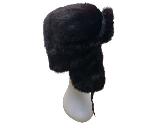 Vintage Mink Fur Russian Ushanka Winter Cold Weather Hat