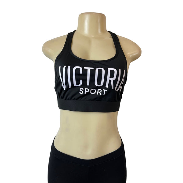 Victoria Sport Women's Black Adriana Lima Edition Victoria Print Sport Bra Sz M