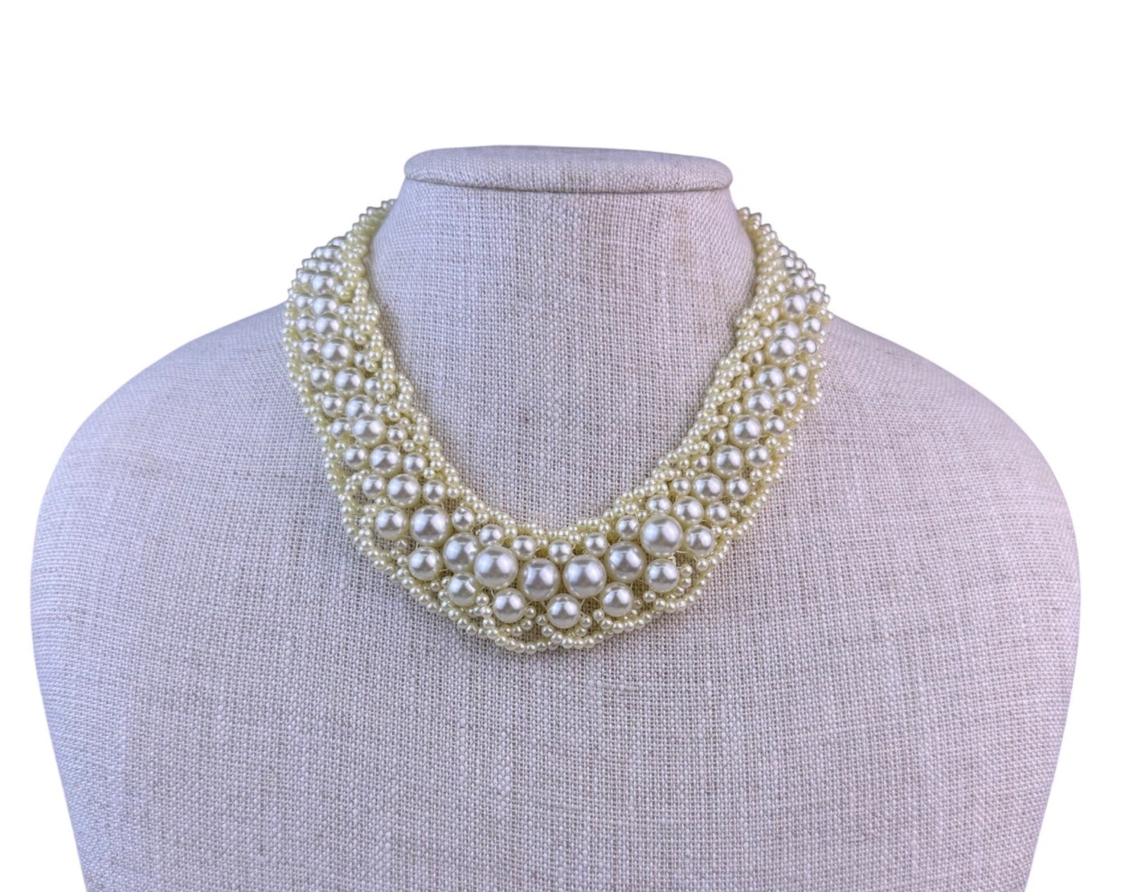 Triple Strand Faux Pearl Multi Color Gemstone Gold Tone Belt 29\