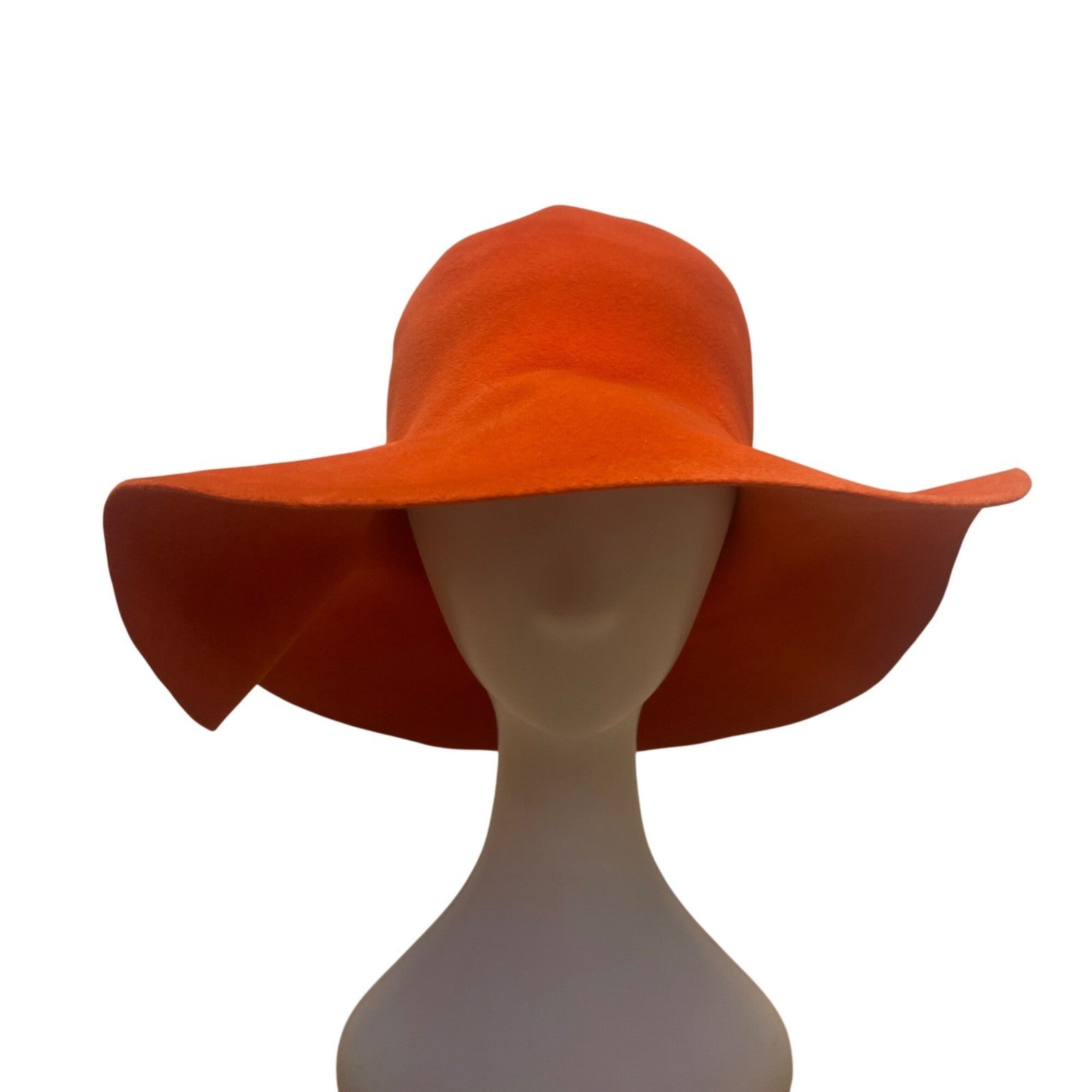 Premier Womens Orange Velour Floppy Hat Elegant Wide Brim  display picture 2