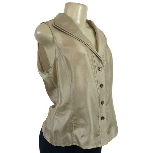 Jones New York Collection Womens Beige Sleeveless Blouse Size 10 - New