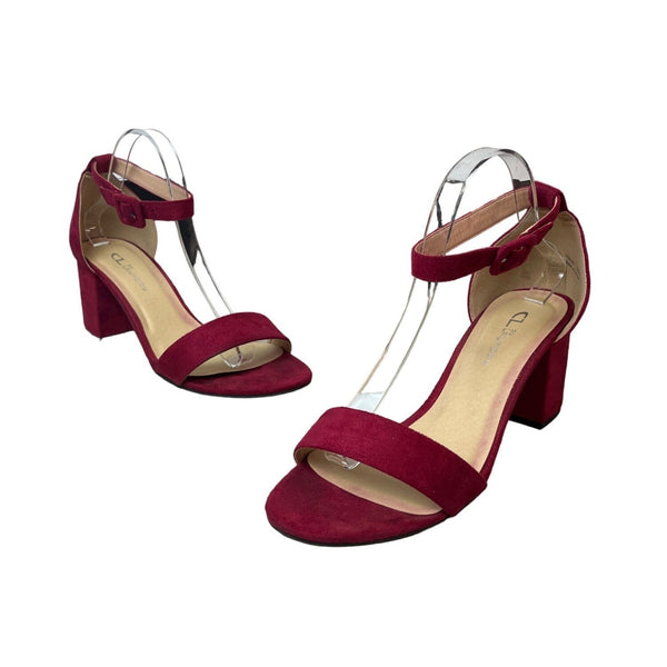 CL By Laundry Women's Ruby Red Super Suede Jody Wedge Heels Sz 10