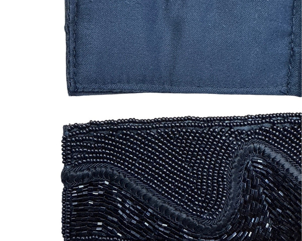 Black Beaded Waist Belt With detachable Closure - Talbots Size M