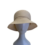 Physician Endorsed Women's Beige Wide Brim Adjustable Sun Hat With Bow One Size