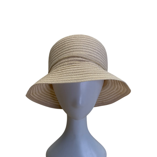 Physician Endorsed Women's Beige Wide Brim Adjustable Sun Hat With Bow One Size