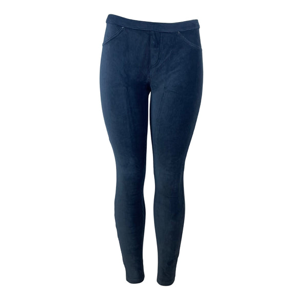 Hue Women's Grey Blue Corduroy Slim Fit Pants Size M Stretchy - New