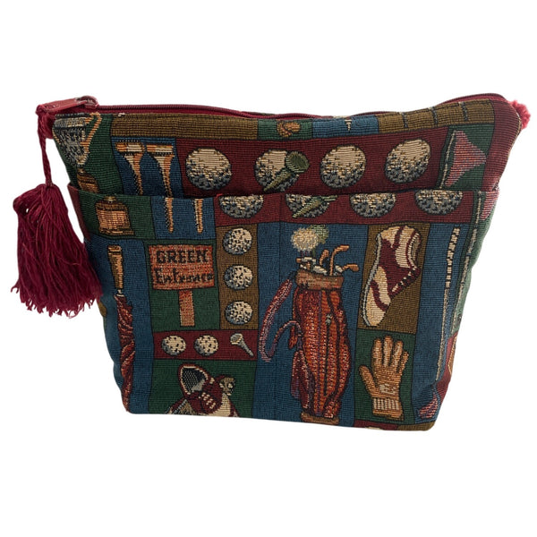 Miss Bonnie California Golf Themed Tapestry Handbag With Tassel Accents