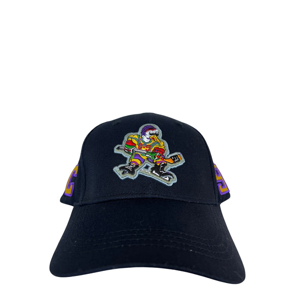 Conway Mens Black & Yellow Embroidered Hockey Style Adjustable Hat One Size