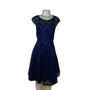Belle Poque Womens Blue & Black Spandex Polyamide Lace Cocktail Dress Size XL