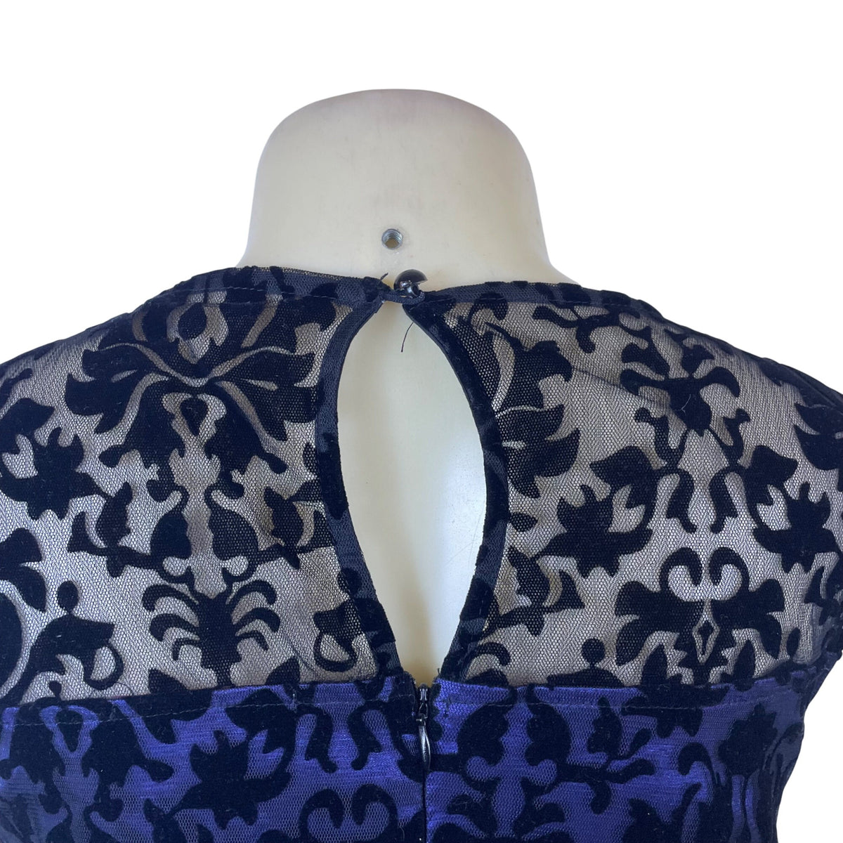 Belle Poque Womens Blue & Black Spandex Polyamide Lace Cocktail Dress Size XL