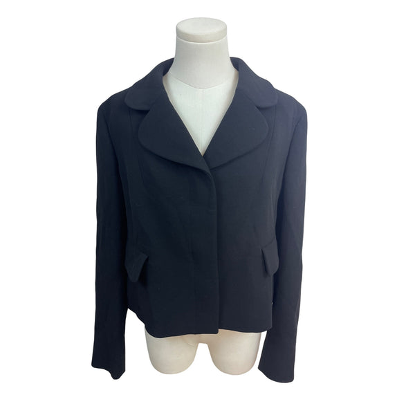 Emilio Pucci Women's Black Cropped Blazer Jacket With Long Sleeves Sz 12