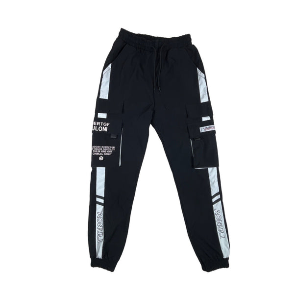 Fashion Xoi Youth Boy's Black And White Uniroy Cargo Pants Sz XL