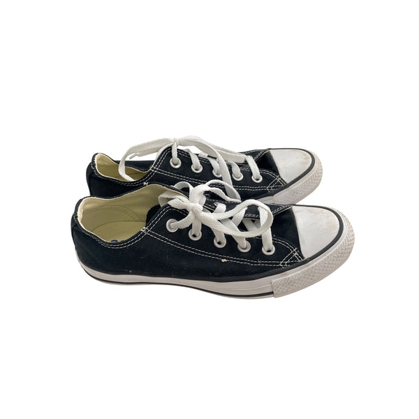 Converse Unisex Black Canvas Sneakers Lace-Up Low Top Size 4 Mens/6 Womens